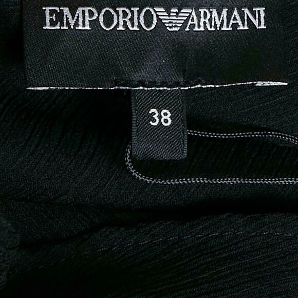 Emporio Armani Black Sheer Crepe Sleeveless Top M